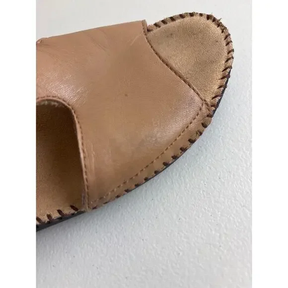 Naturalizer Scout Tan Leather Slingback Sandals 8.5N Narrow Comfort Shoes - Picture 4 of 6